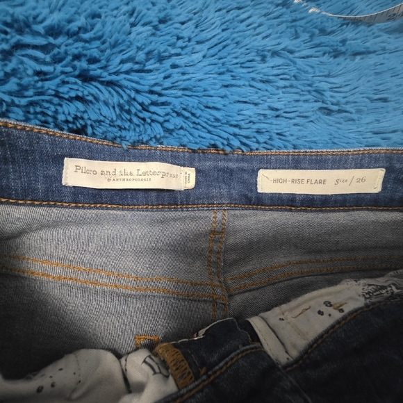 Pilcro and the Letterpress Flare High Rise Jeans By Anthropologie Size 26 - Picture 7 of 9